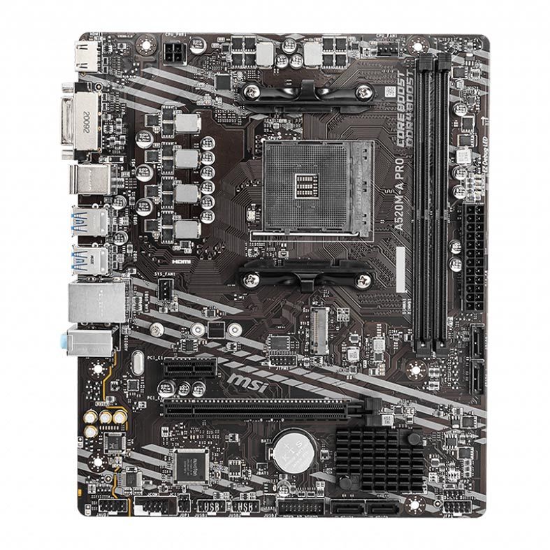 Placa-Mãe MSI A520M-A PRO AM4 Micro-ATX DDR4 M.2
