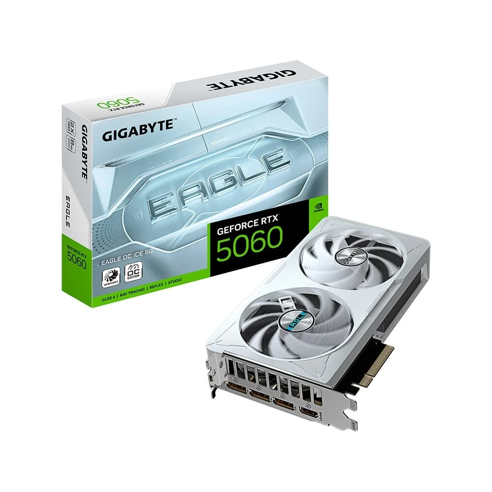 Placa de Vídeo Gigabyte GeForce RTX 5060 EAGLE OC ICE 8GB GDDR7 128-bit
