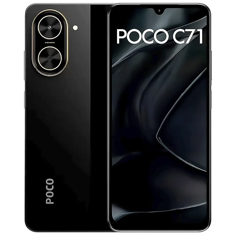 Smartphone Xiaomi POCO C71 4G 128GB 4GB RAM Tela 6,88" 120Hz Câmera 32MP Bateria 5200mAh Preto