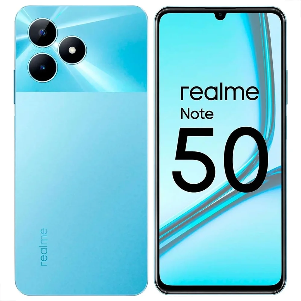 Smartphone Realme Note 50 4G 64GB 3GB RAM Tela 6,74" 90Hz Câmera 13MP Bateria 5000mAh Android 13 Azul