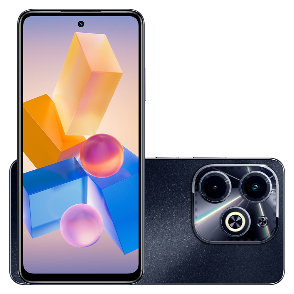 Smartphone Infinix Hot 40i 4G 256GB 8GB RAM Tela 6,6" 90Hz Câmera 50MP Bateria 5000mAh Android 13 Preto